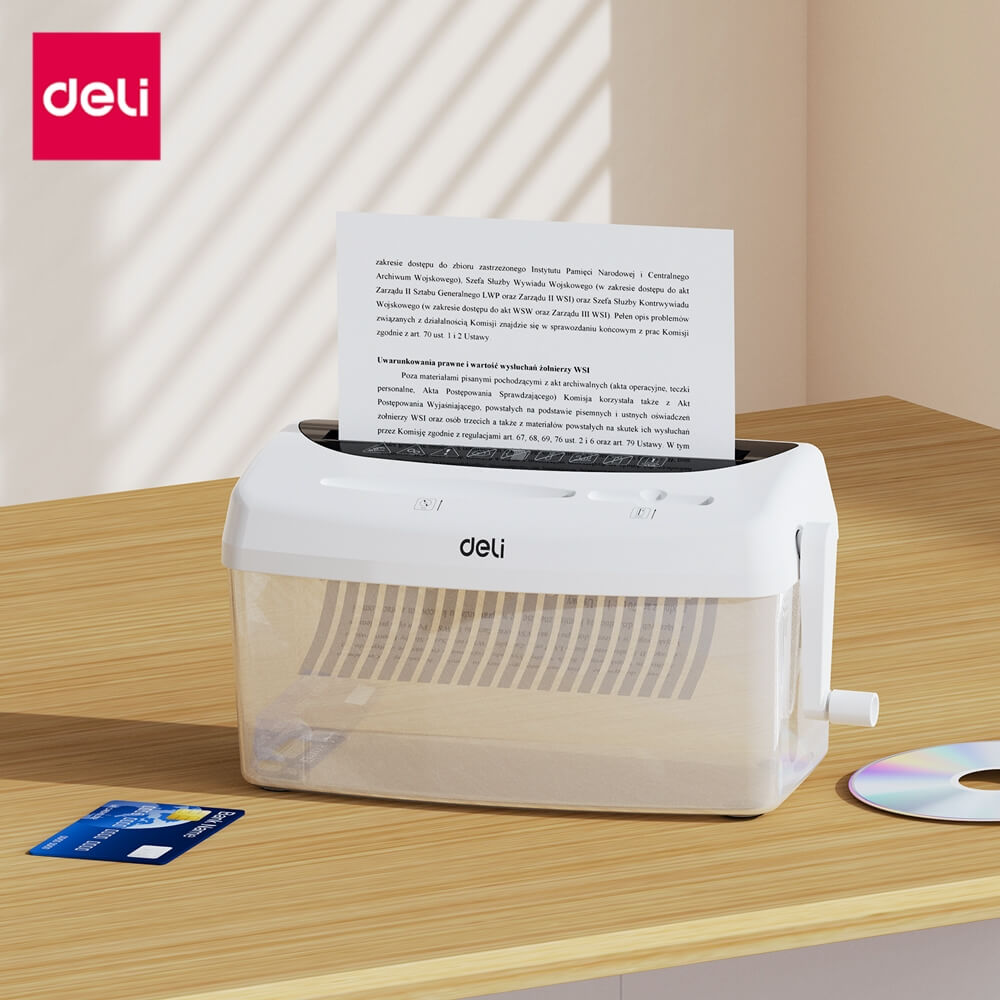 เครื่องทำลายเอกสาร DELI ET026-WH-01 4ลิตร สีขาว